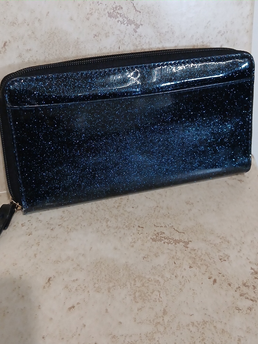 Kate Spade Midnight Blue Glitter Bug zip-around wallet - Picture 3 of 8